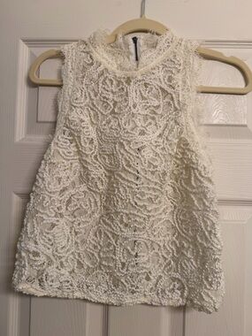 Zara Cream Lace Overlay Sleeveless Dress for Kids